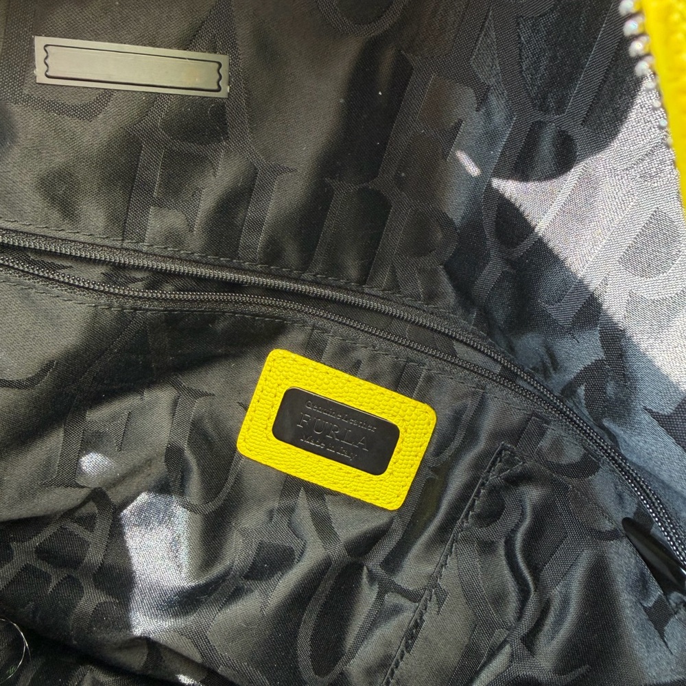 Furla Yellow and Black Messenger Tote - Picture 8 of 8
